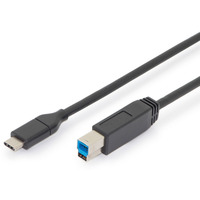 Kabel poczeniowy USB 3.0 SuperSpeed 5Gbps Typ USB C/B M/M Power Delivery czarny 1.8m