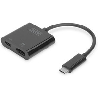Adapter graficzny HDMI 4K 60Hz UHD na USB 3.1 Typ C, Power Delivery z audio, aluminiowy Czarny