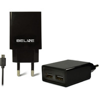 �adowarka sieciowa 2xUSB + microUSB 2A czarna