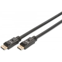 Kabel poczeniowy DisplayPort z zatrzaskami 4K 60Hz UHD Typ DP/DP M/M 20m Czarny