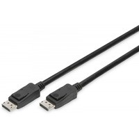 Kabel poczeniowy DisplayPort z zatrzaskami 8K 30Hz UHD Typ DP/DP M/M 1m Czarny