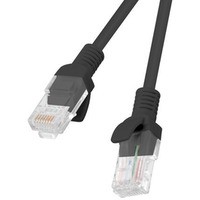 PATCHCORD KAT.5E 0.25M CZARNY FLUKE PASSED LANBERG 10-PACK