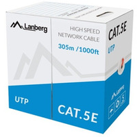 Kabel LAN UTP 100Mb/s 305m drut cca czerwony