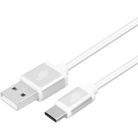 Kabel USB-USB C 2m srebrny sznurek